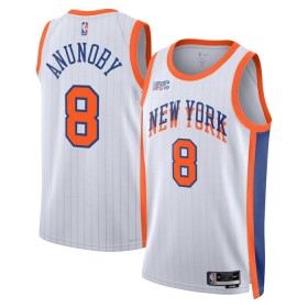 New York Knicks Og Anunoby Nike 2024-25 City Edition Valkoinen Miesten Pelipaidat Swingman